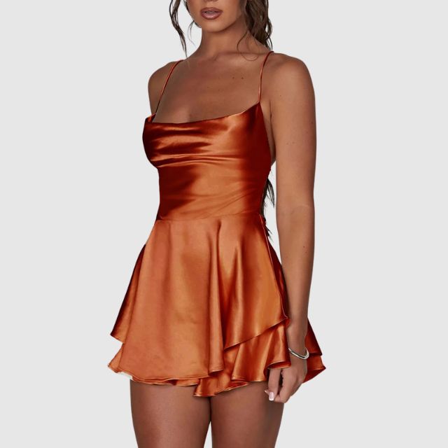 Soline | Robe Mini Satinée Élégante
