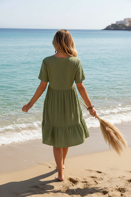 Jade | Robe Légère à Col V