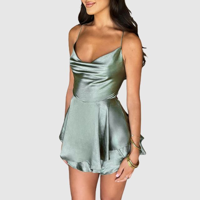 Soline | Robe Mini Satinée Élégante