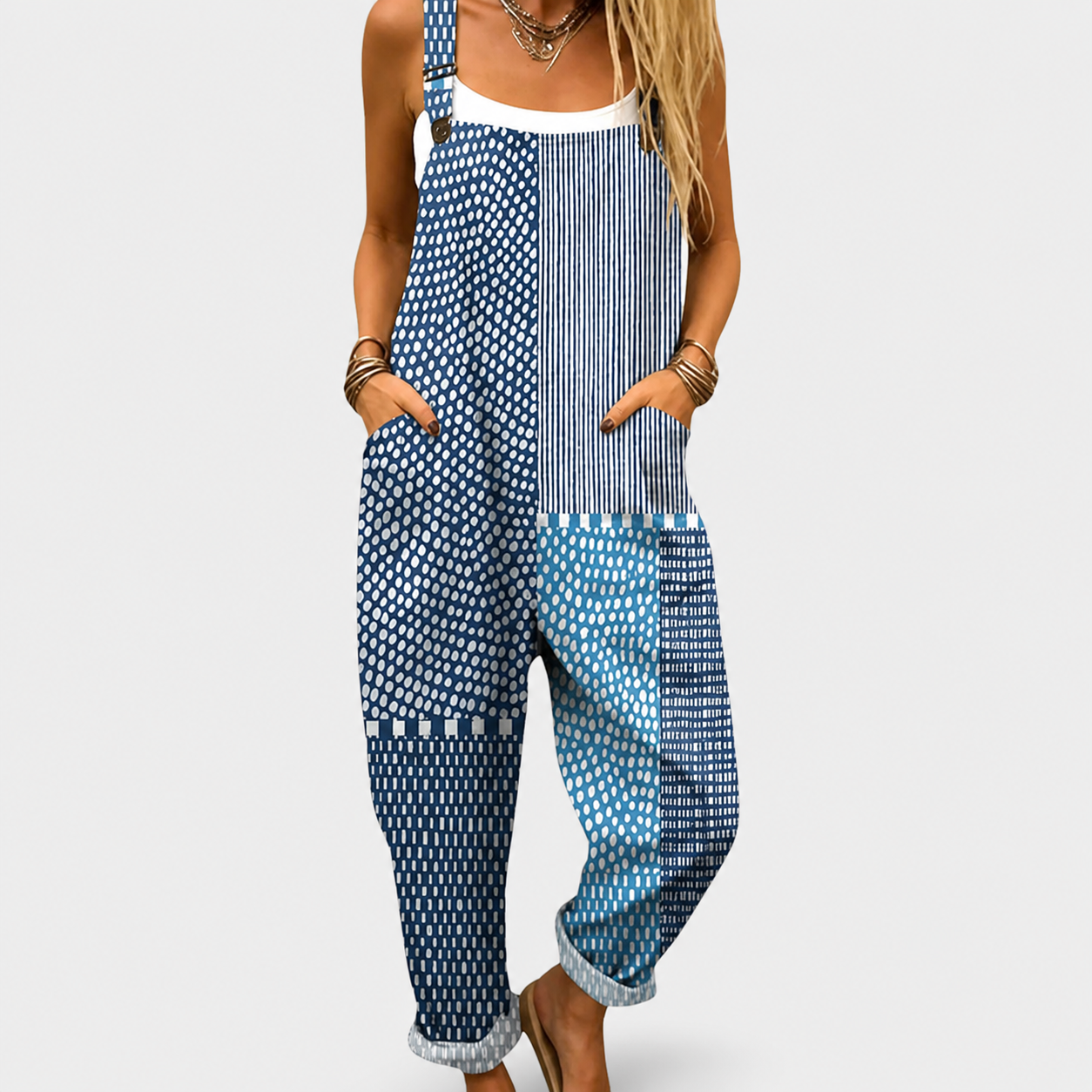 Océline | Combinaison Patchwork Azur