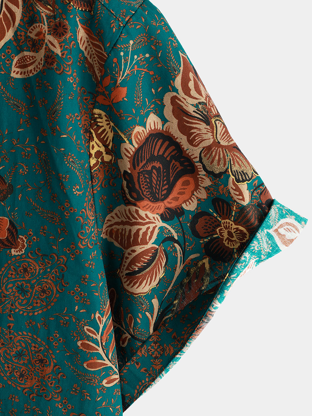 Célorien | Chemise Homme Florale Bleu Émeraude