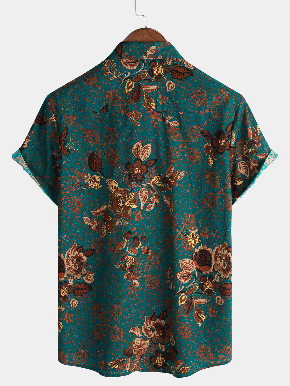Célorien | Chemise Homme Florale Bleu Émeraude