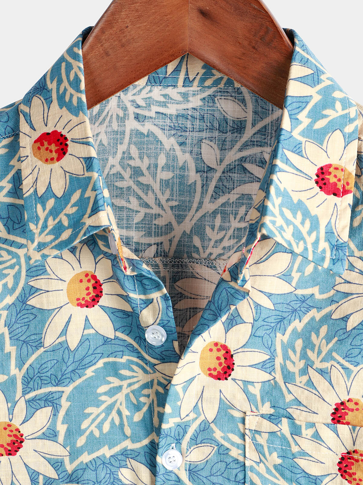 Lorianeau | Chemise Homme Marguerites Azur