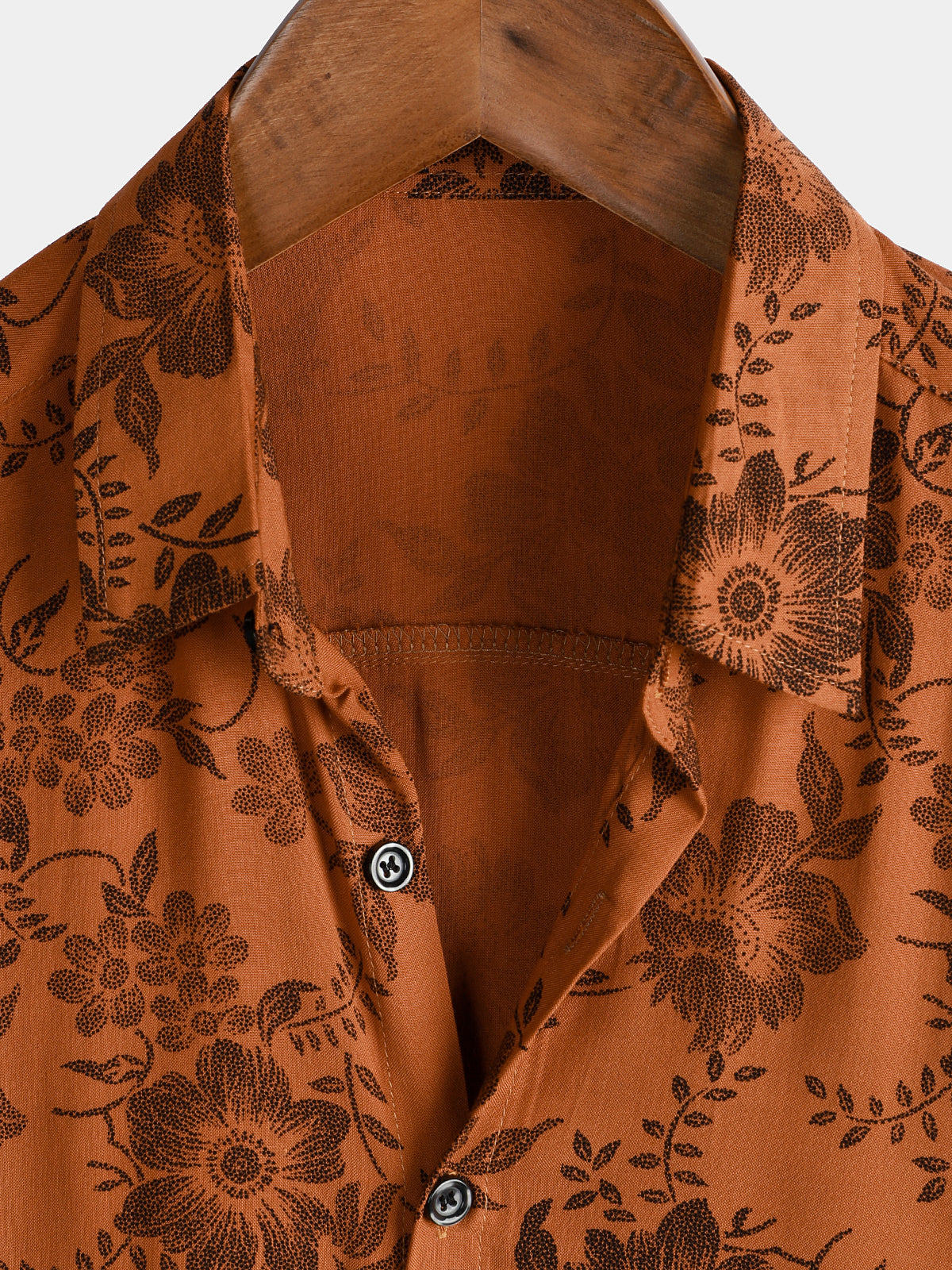 Floréon | Chemise Homme Fleurie Terracotta