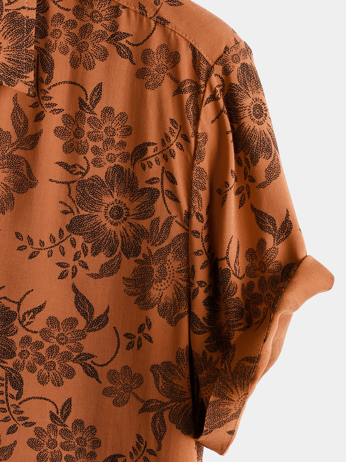 Floréon | Chemise Homme Fleurie Terracotta