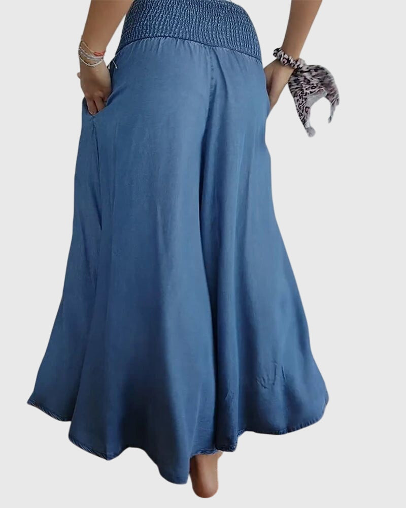 Azélyne™ | Jupe-Pantalon Fluide Taille Smockée