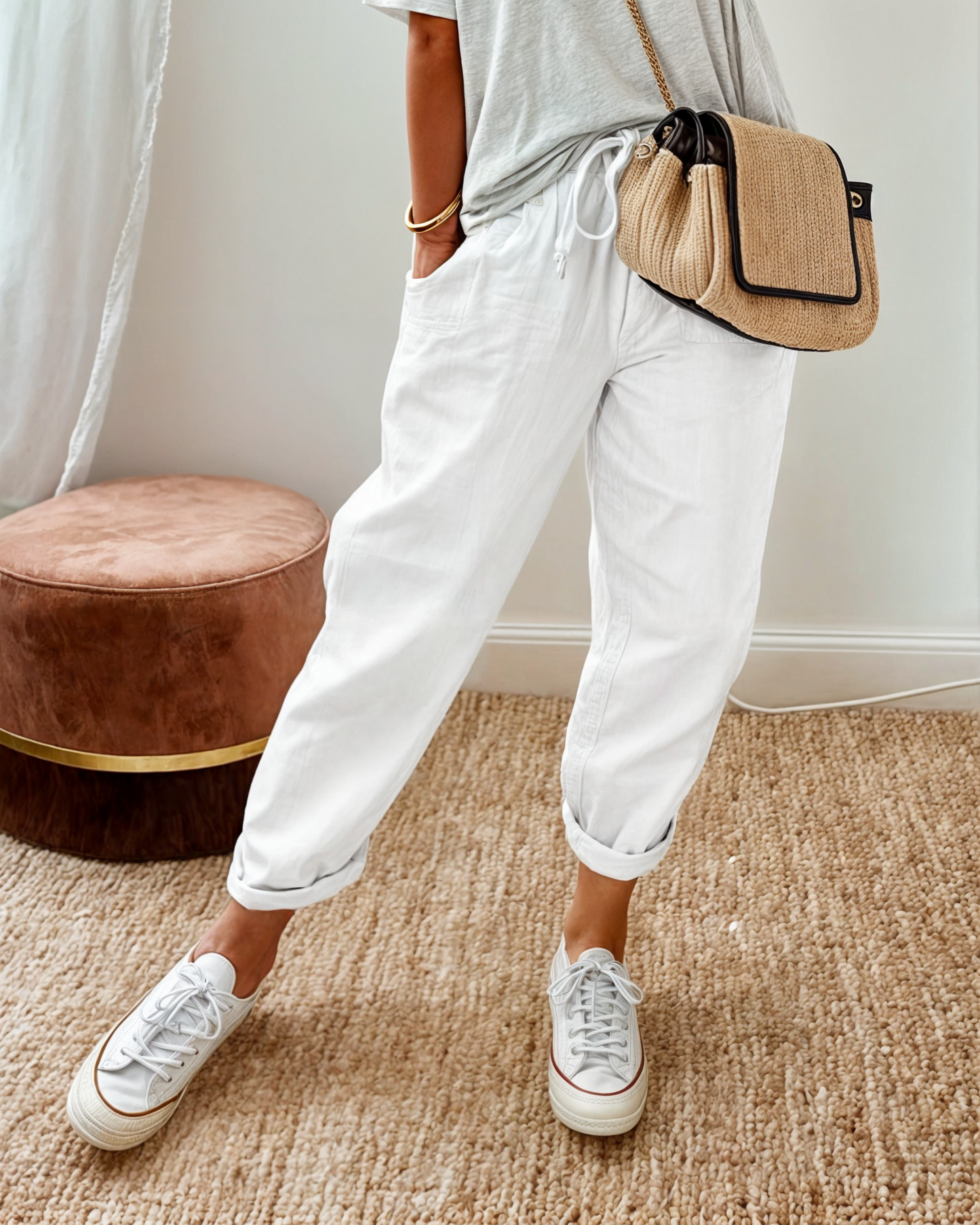 Veloursia | Pantalon Décontracté à Taille Coulissante