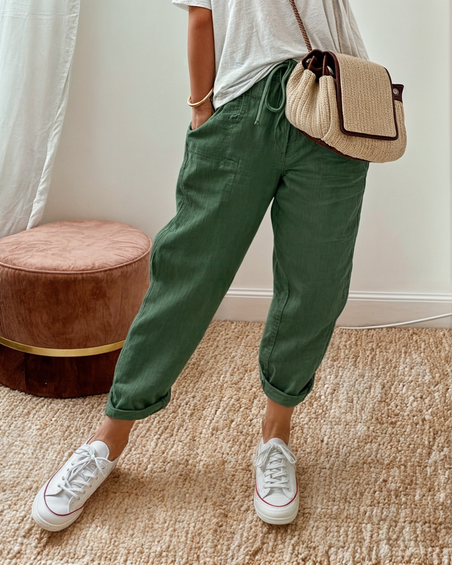 Veloursia | Pantalon Décontracté à Taille Coulissante