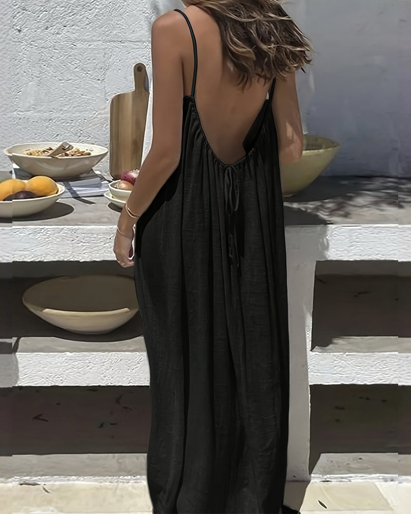 Quitterie | Robe Longue Fluide à Bretelles Fines