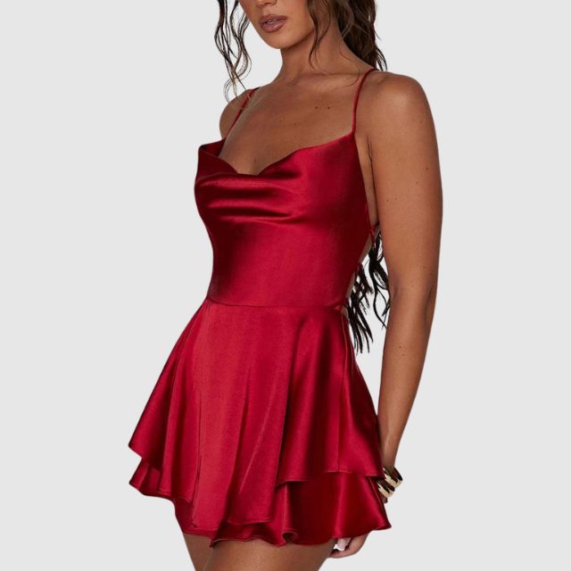 Soline | Robe Mini Satinée Élégante