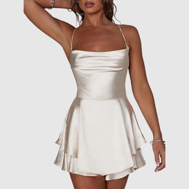 Soline | Robe Mini Satinée Élégante