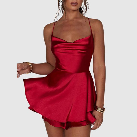 Soline | Robe Mini Satinée Élégante