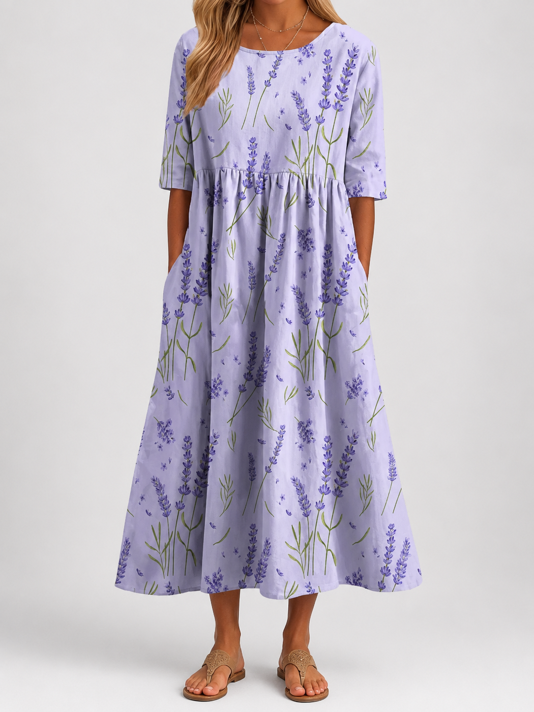 Léonie | Robe Longue Fleurie à Coupe Fluide