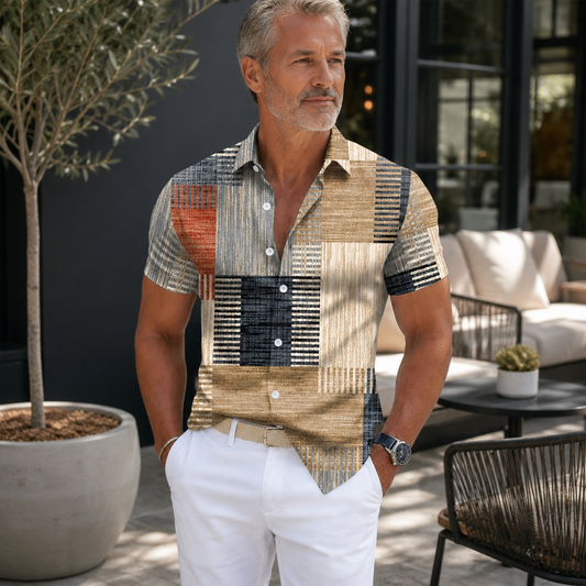 Soren | Chemise à Manches Courtes à Imprimé Géométrique