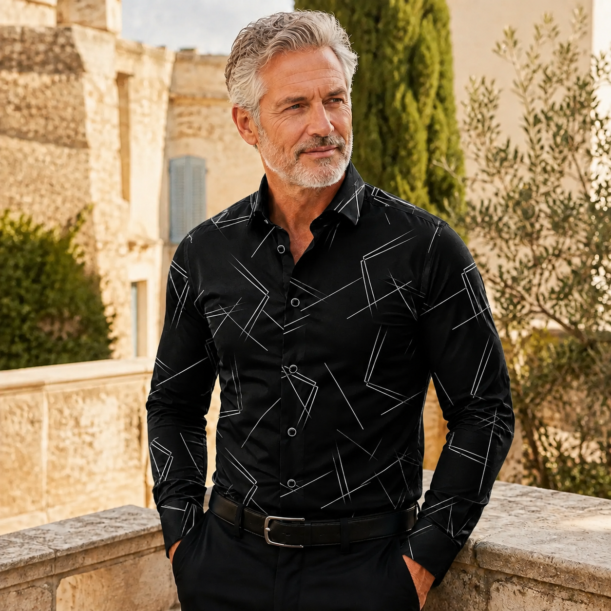Maëlican | Chemise Élégante à Motif Graphique
