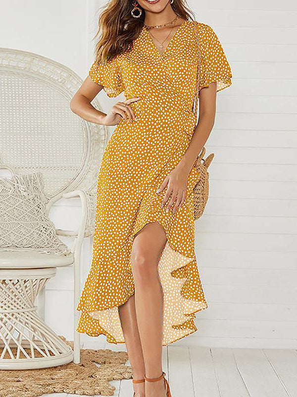 Roos | Robe Maxi à Col en V et Fente Élégante