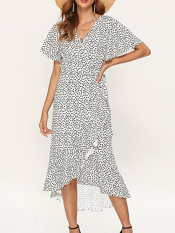 Roos | Robe Maxi à Col en V et Fente Élégante
