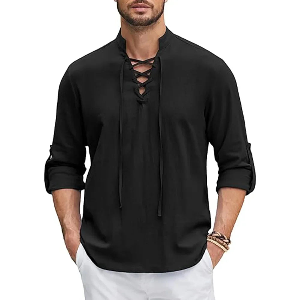Léandre | Chemise Décontractée à Lacets