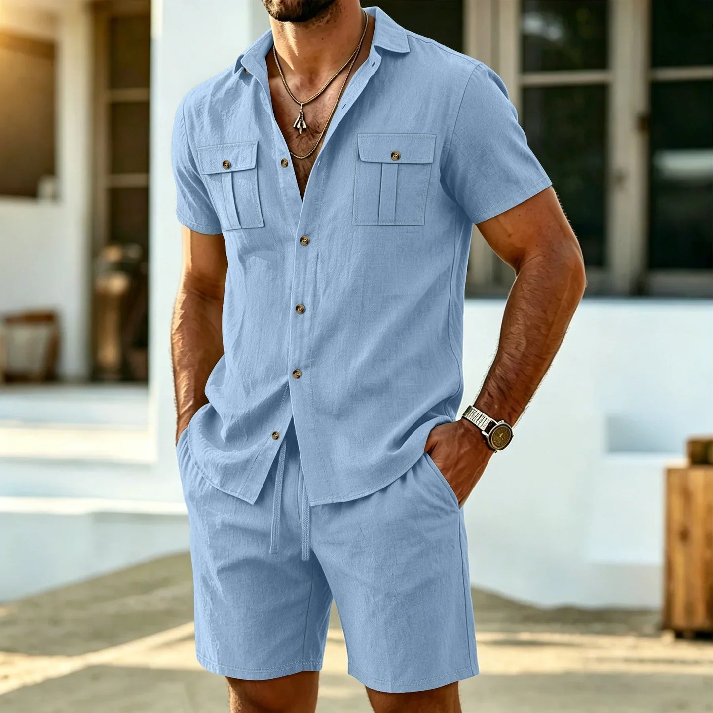 Gabin | Ensemble Chemise et Short en Lin