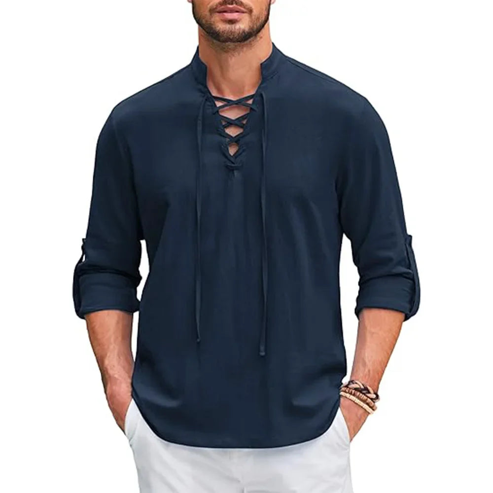 Léandre | Chemise Décontractée à Lacets