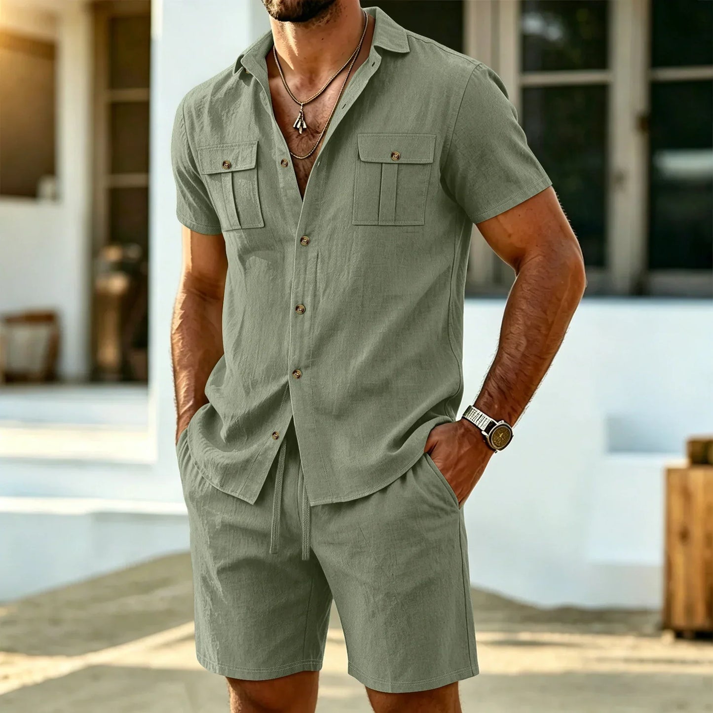 Gabin | Ensemble Chemise et Short en Lin