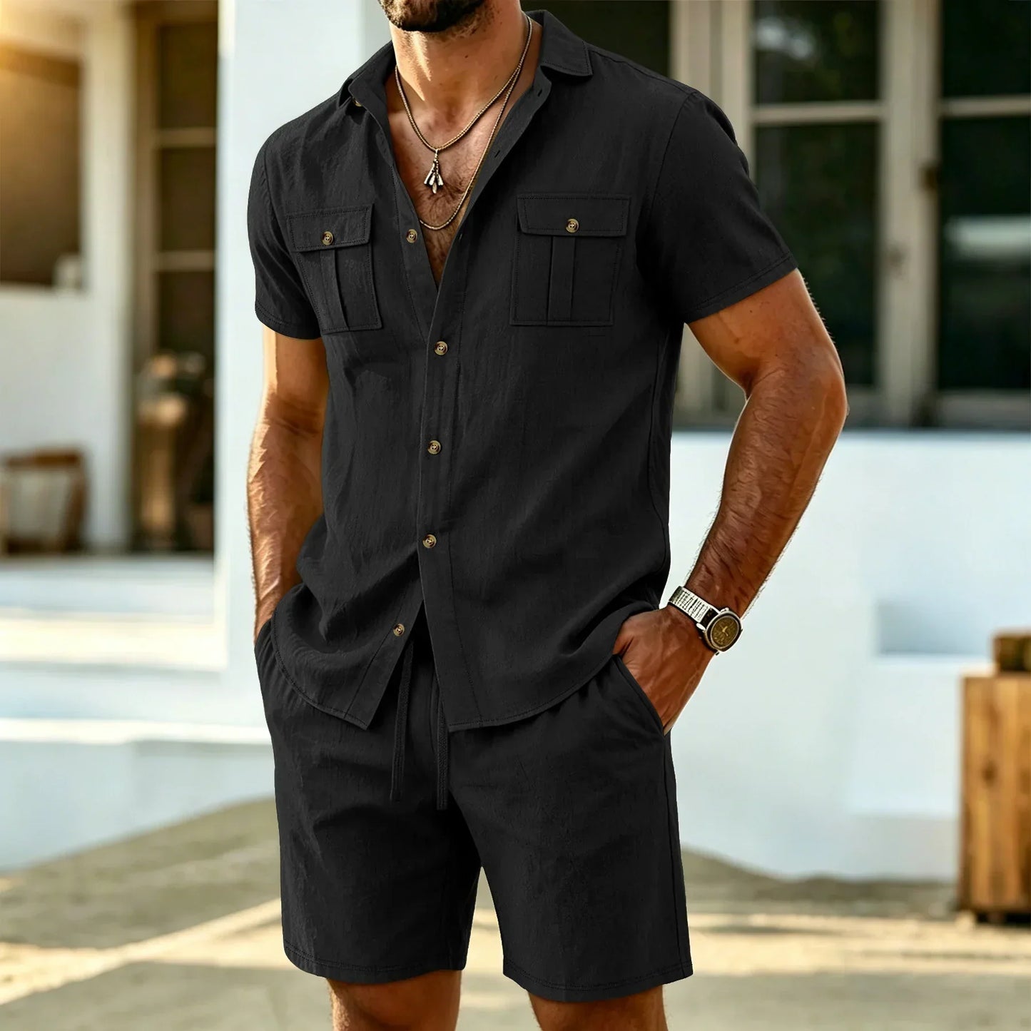 Gabin | Ensemble Chemise et Short en Lin