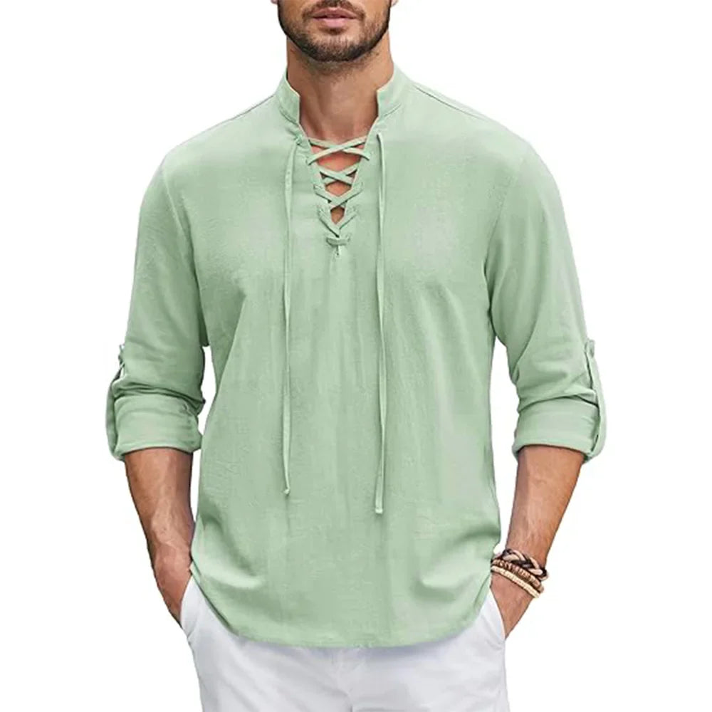 Léandre | Chemise Décontractée à Lacets