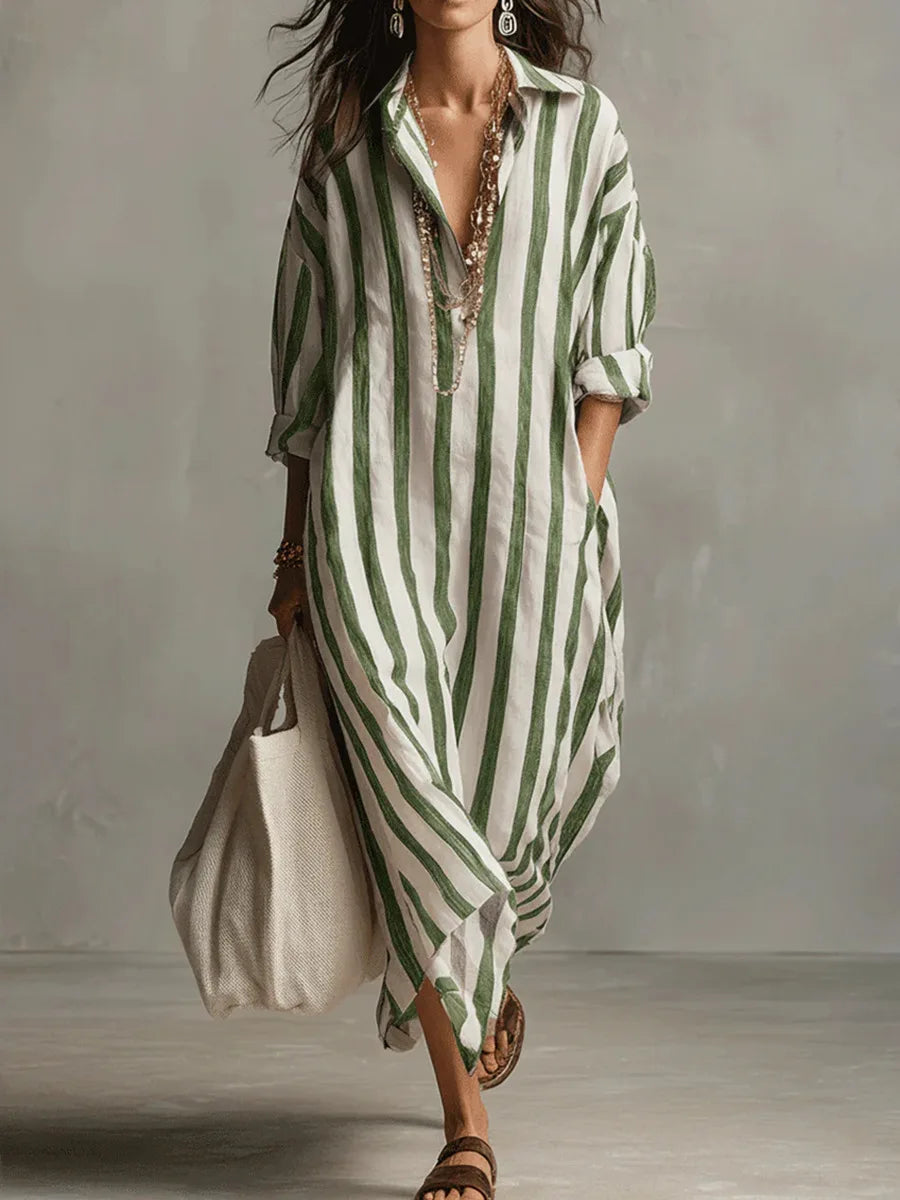 Maéline | Robe Chemise Rayée