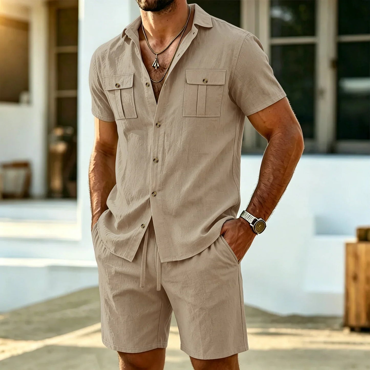 Gabin | Ensemble Chemise et Short en Lin