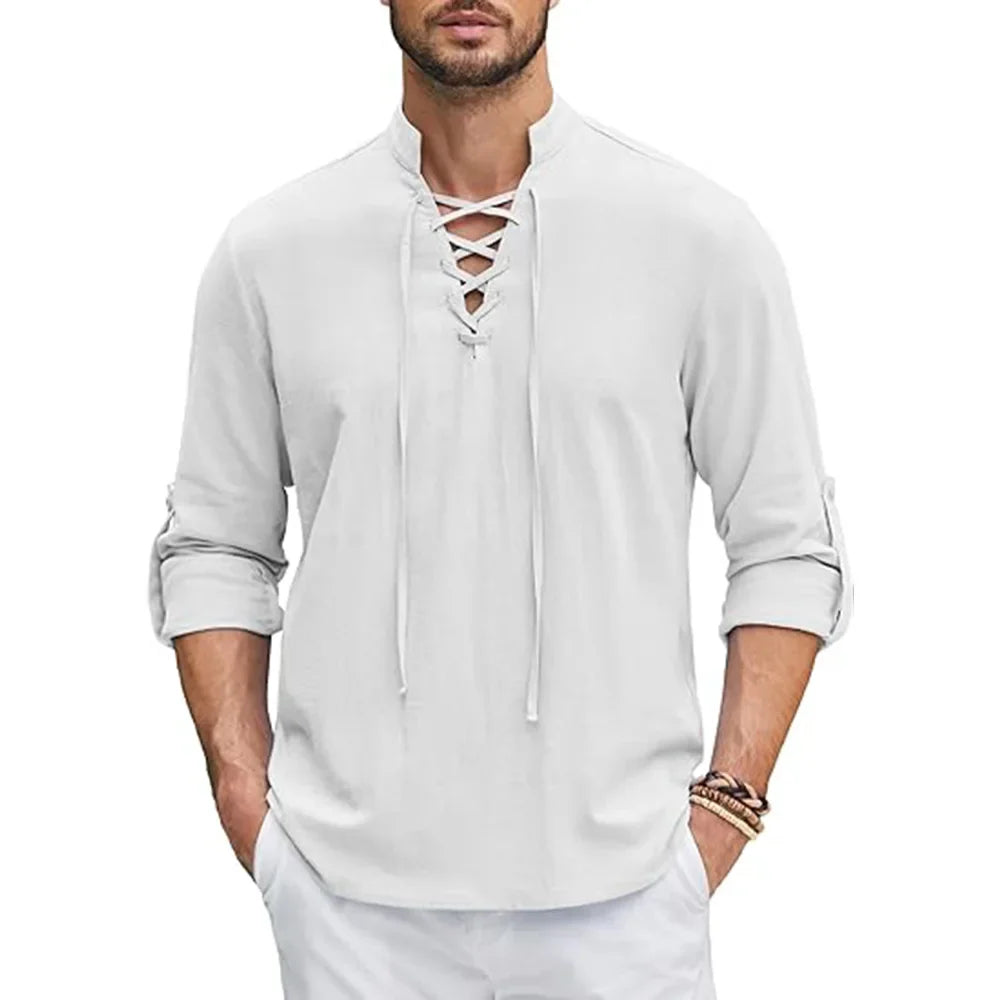 Léandre | Chemise Décontractée à Lacets