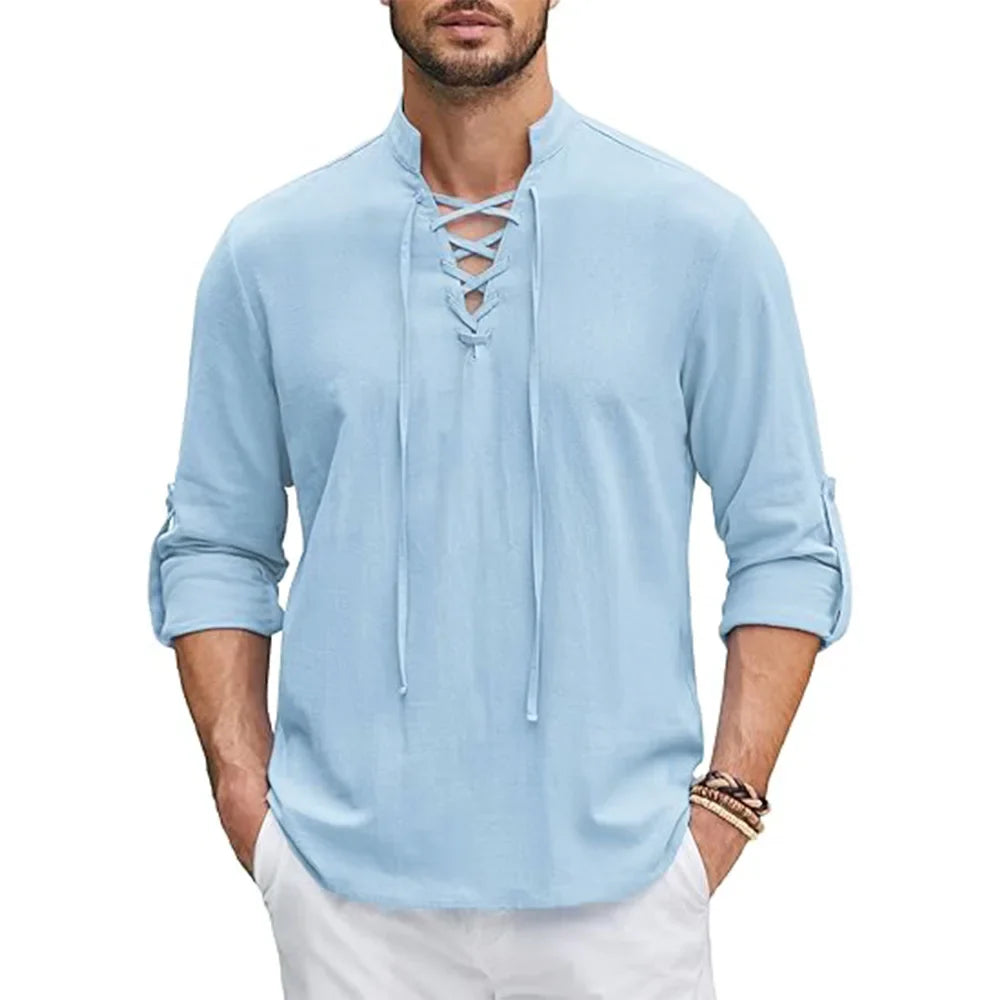 Léandre | Chemise Décontractée à Lacets