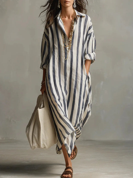 Maéline | Robe Chemise Rayée