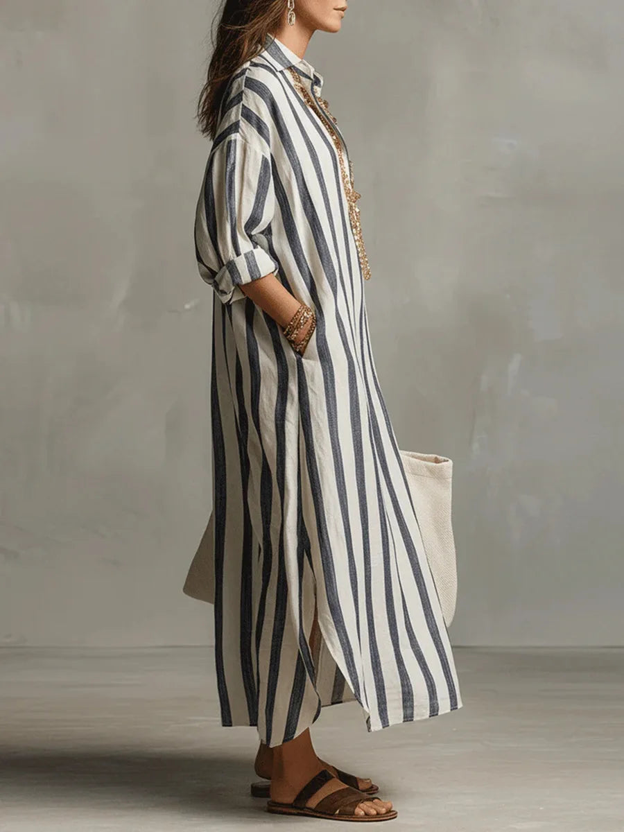 Maéline | Robe Chemise Rayée