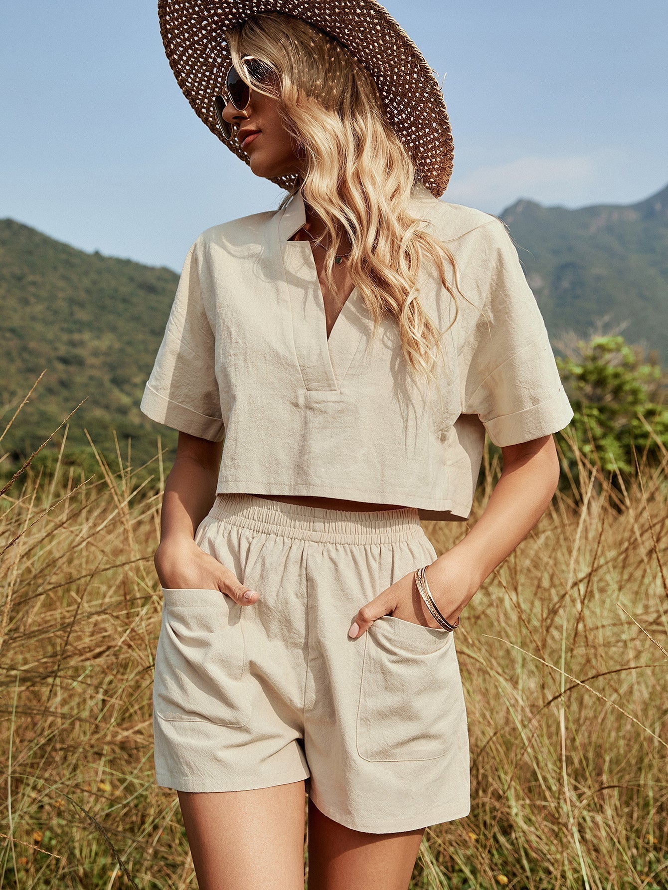 Séraphine-Lou | Ensemble Crop Top et Short à Taille Élastique