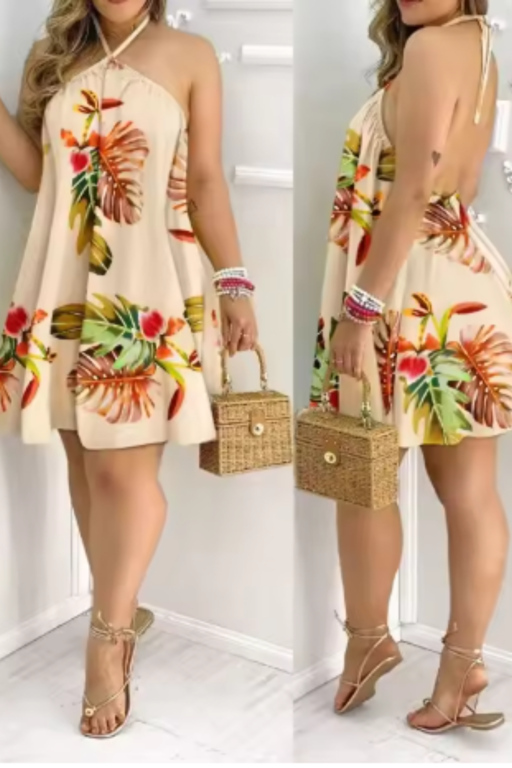 Éléonore | Robe de Cocktail Dos Nu à Col Halter pour Soirées