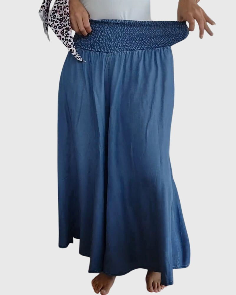 Azélyne™ | Jupe-Pantalon Fluide Taille Smockée