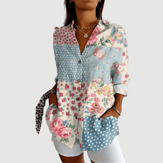 Mirella | Chemisier patchwork floral vintage