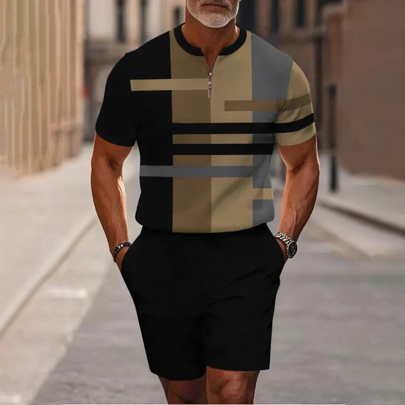 Corentin | Ensemble Homme Sport-Chic à Rayures Contrastées