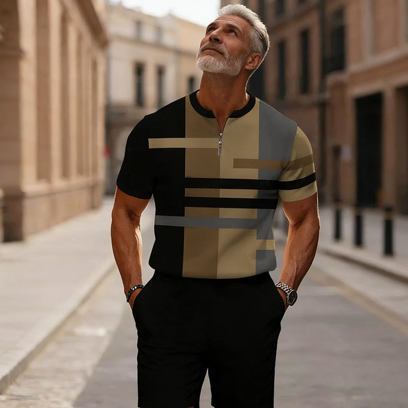 Corentin | Ensemble Homme Sport-Chic à Rayures Contrastées