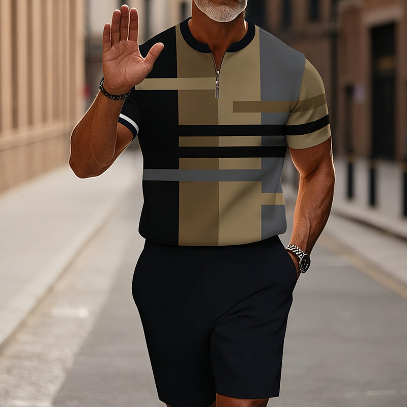 Corentin | Ensemble Homme Sport-Chic à Rayures Contrastées